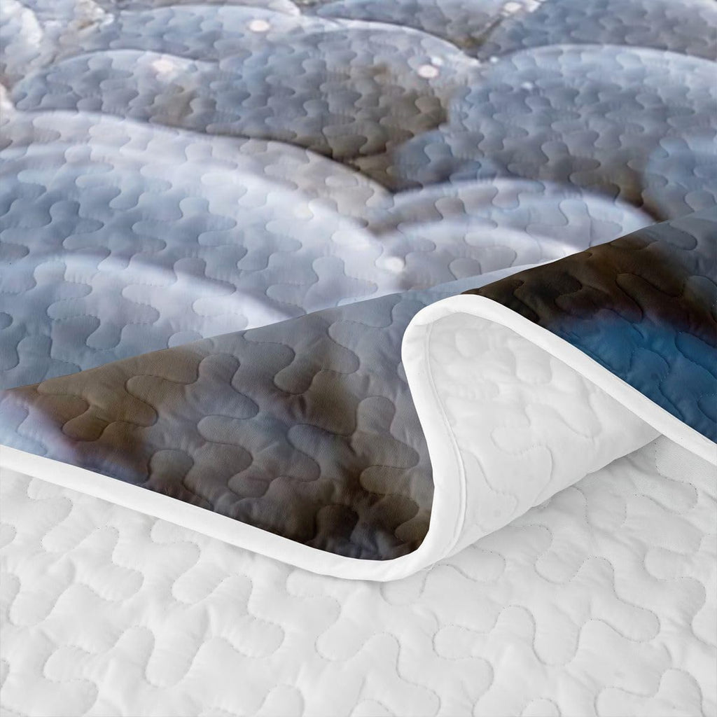 Pebble Quilt Beach Cobble Print Quilt Set 3D Stone Gravel Quilted Bedspread Hawaii Beach Coverlet