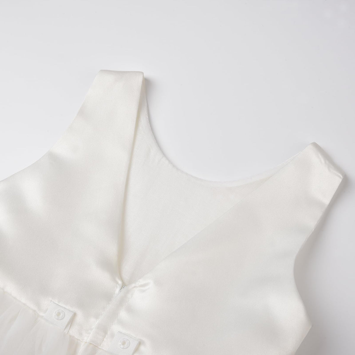Flower Girl Dress Satin Ball Gown for Wedding Party with Bowknot (Ivory, /80)