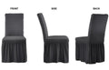 Dorm Chair Cover Dining Chair Slipcover Stretch Washable Skirt 2 Pack Gray