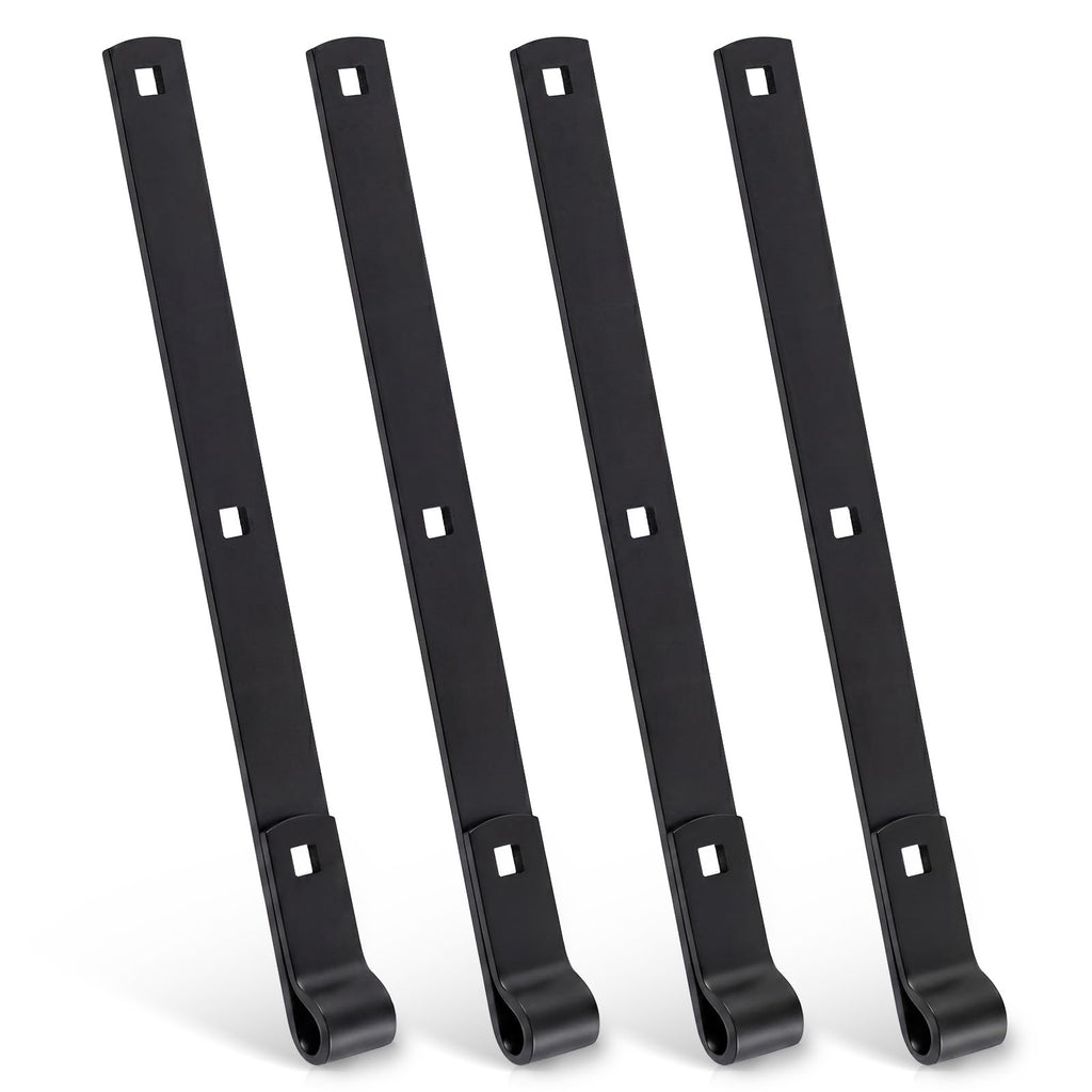 4 Pack 16" Zinc Strap Hinge Heavy Duty for Gate, Barn, Shed, Black