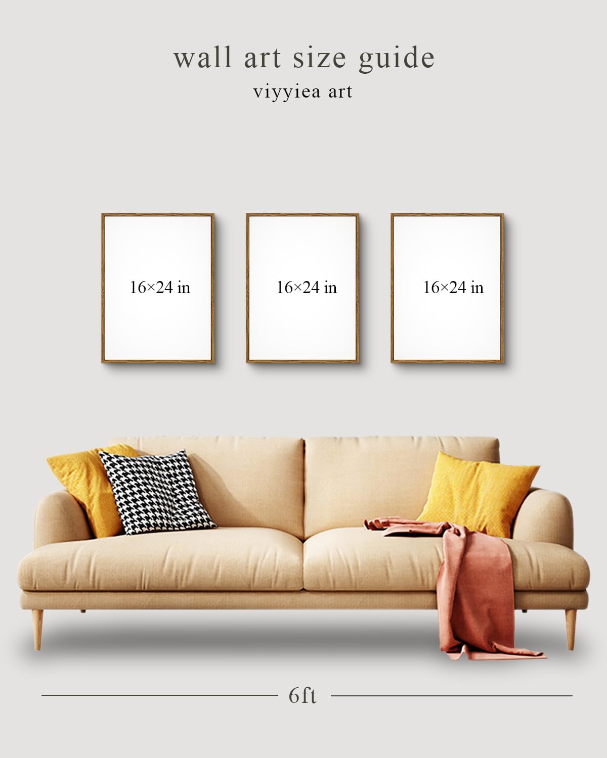 Large Framed Canvas Wall Art, 3 Pcs, Living Room Vintage Landscape Decor, Nature Wall Art Bedroom Above Bed Decor