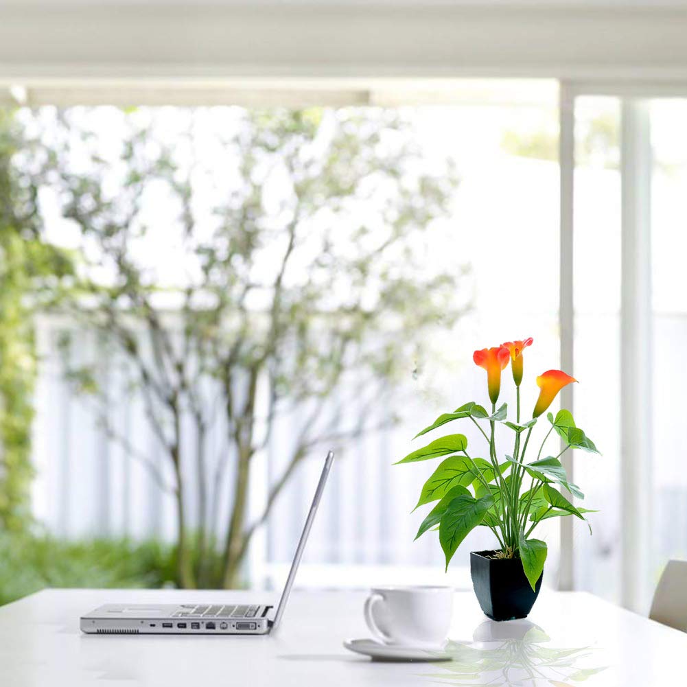 Plants Calla Lily Faux Small Potted Plant with Black Pot Fake Bonsai Flower, Indoor and Outdoor Occasions Decor