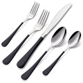 20-Pieces Black Silverware Sets for 4,Black Handle Stainless Steel Cutlery Set, Include Forks Spoons and Knives Set