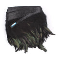 Rooster Feather Trim 5-7 inches Wide, Black - 5 Yards