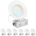 4 Inch Trimless LED Recessed Lights with Junction Box 6 Pack