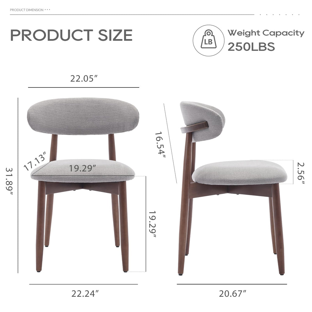Wooden Dining Chairs Set of 2, Upholstered Kitchen Chair