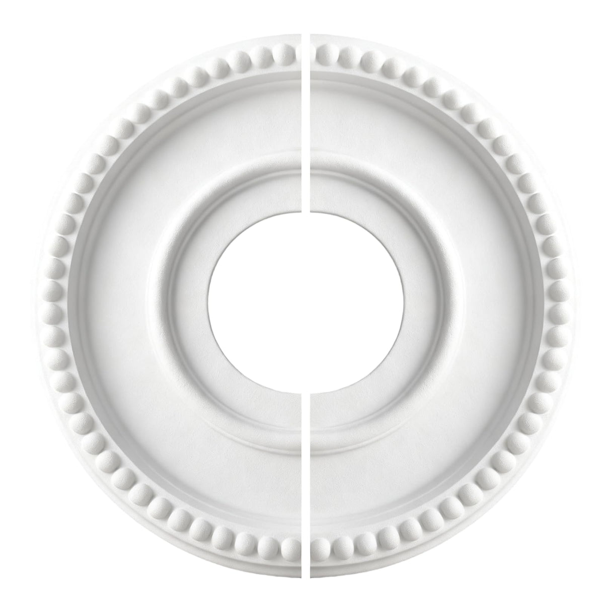 Molded Split Ceiling Medallion for Light Fixtures and Ceiling Fans, 12.4"OD 3.94"ID | Covering up messy
