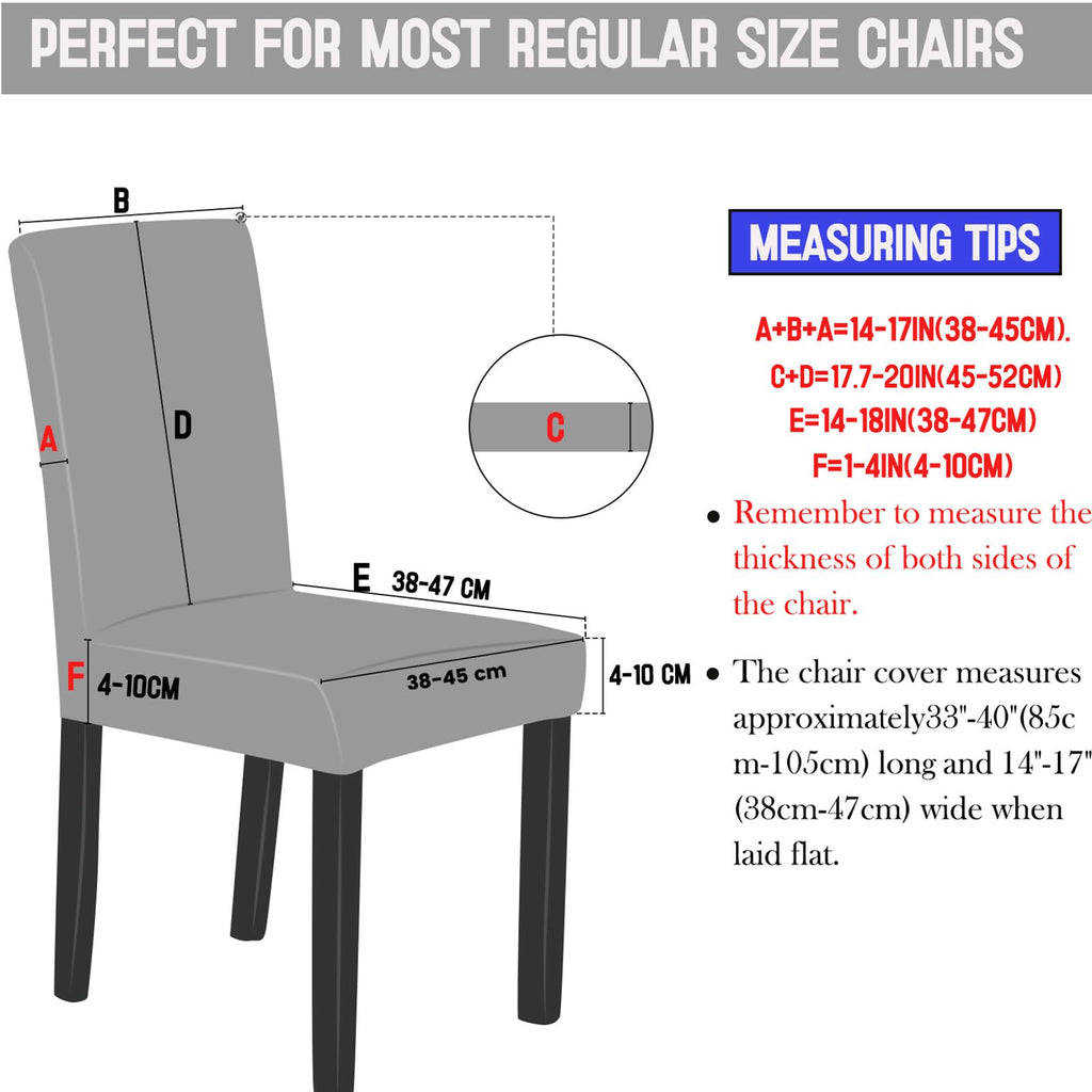 Chair Covers Set of 6 Stretch Chair Slipcovers with Skirt Removable Washable Kitchen Chair Protector Cover Set