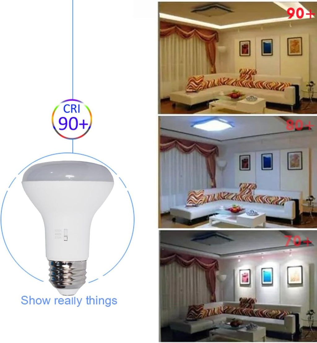 3CCT Dimmable LED BR20 Flood Light Bulb,Warm White Cool White Daylight 8W (Equivalent to 60W),2700K 4000K