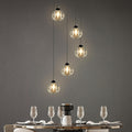 5-Light Black Modern Crystal Chandelier