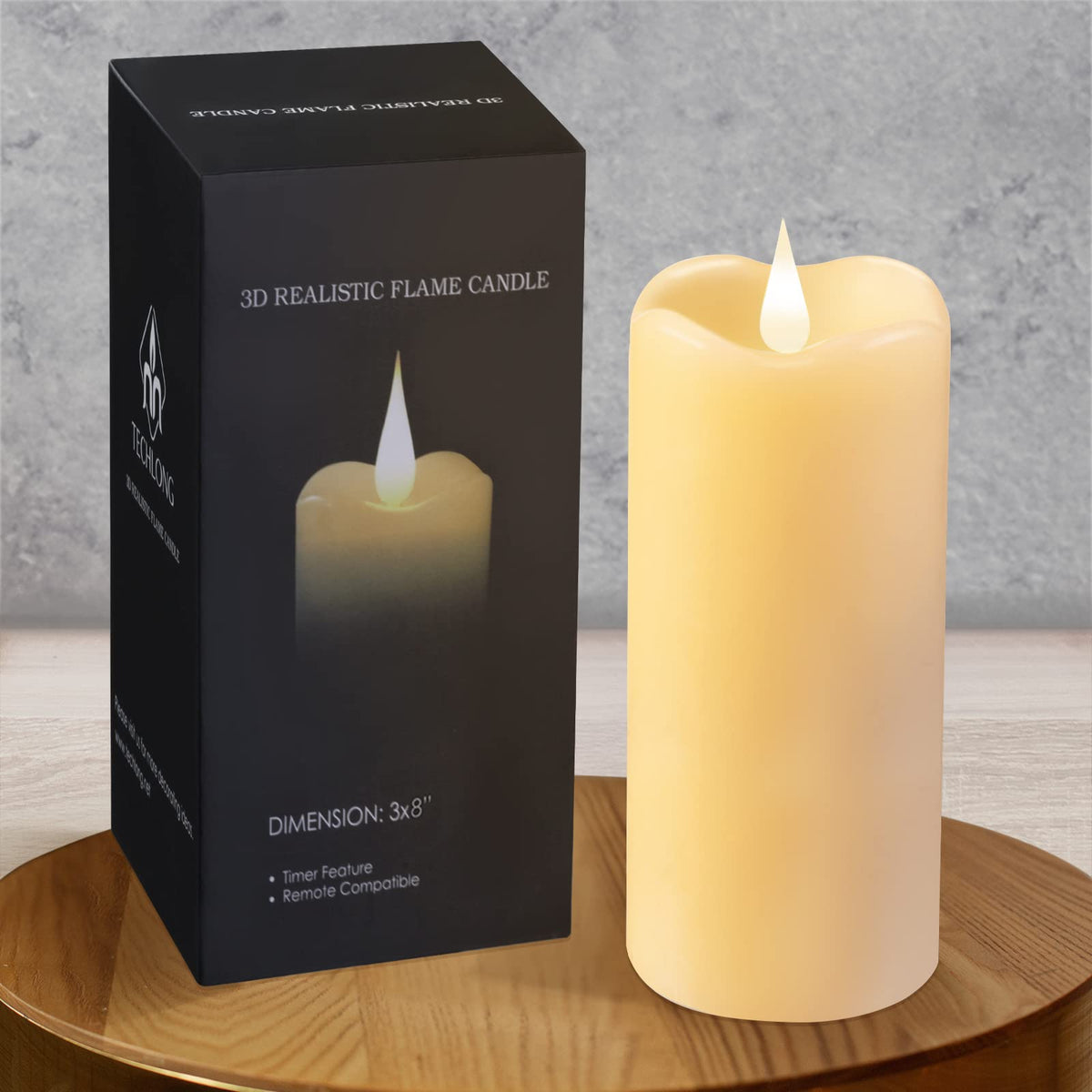 Flickering Flameless Candles with 3D Moving Flame, Last 1000+ Hours Battery Operated Candles with Timer, Ivory Real