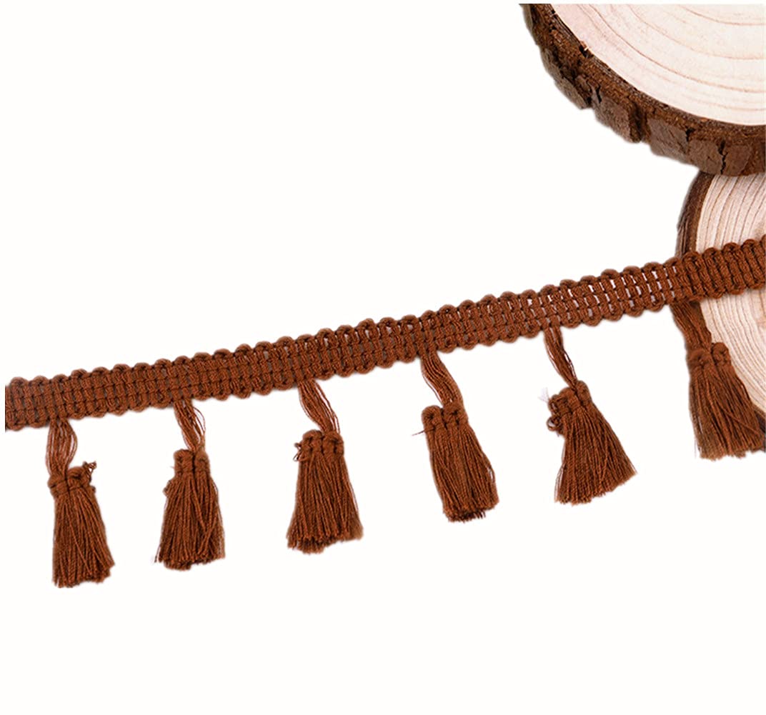 Mini Tassel Fringe Trim,Boho Tassels Ribbon for Women,1.6inch Wide Sewing Fabric Lace for DIY Jewelry - 20 Yards