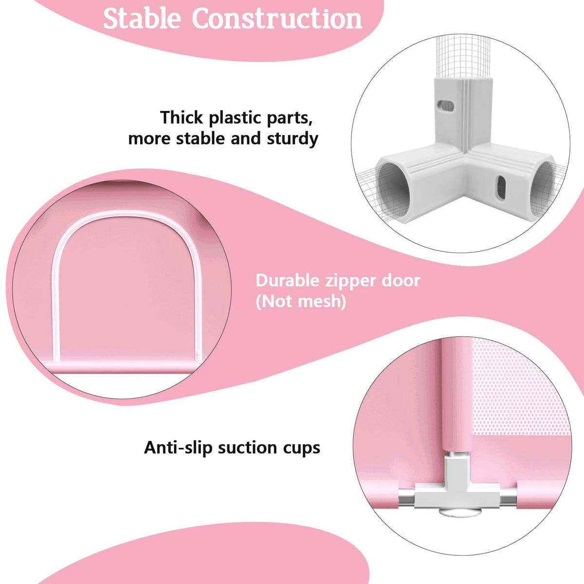 Pink Baby Playpen with Mat, 50x50 Inch Playpen with Mat Waterproof for Babies and Toddlers Play Pen for Girls Pink