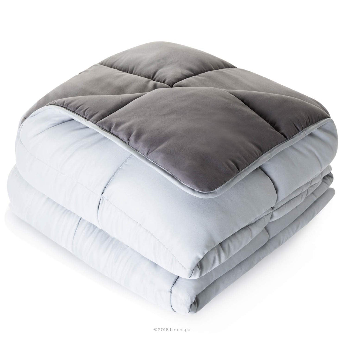 All-Season Down Alternative Comforter, Stone/Charcoal