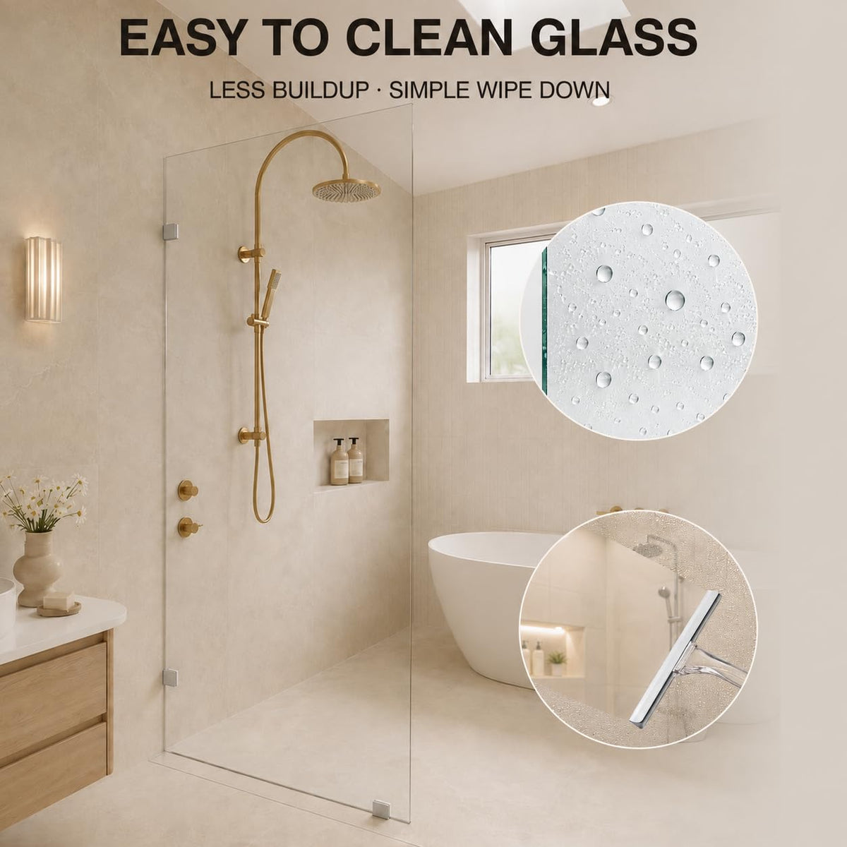 30" x 72" Frameless Fixed Shower Panel, 3/8" Clear Tempered Glass, Chrome