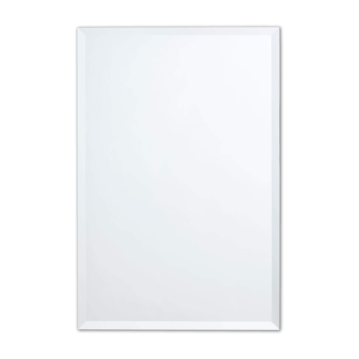 Frameless Rectangle Mirror, 20" x 30" Bathroom Wall Mirror w/Beveled Edge