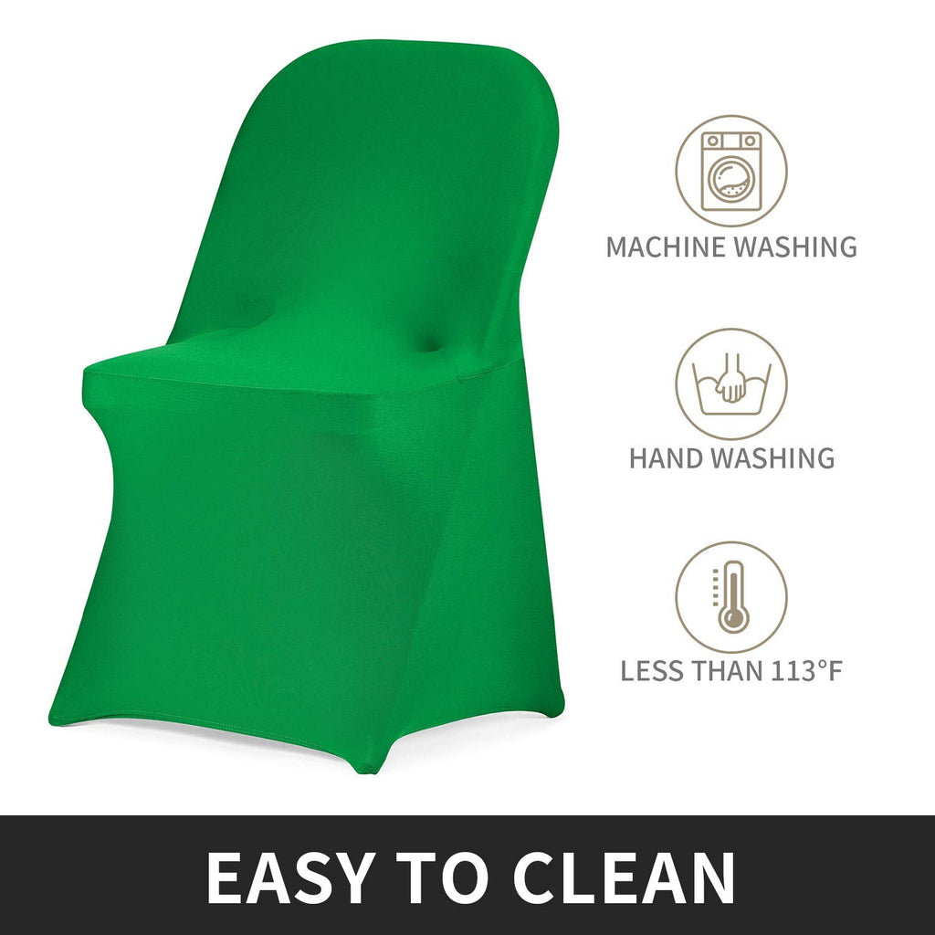 Stretch Spandex Folding Chair Cover for Wedding Party Dining Banquet Event (Emerald, 25pcs)