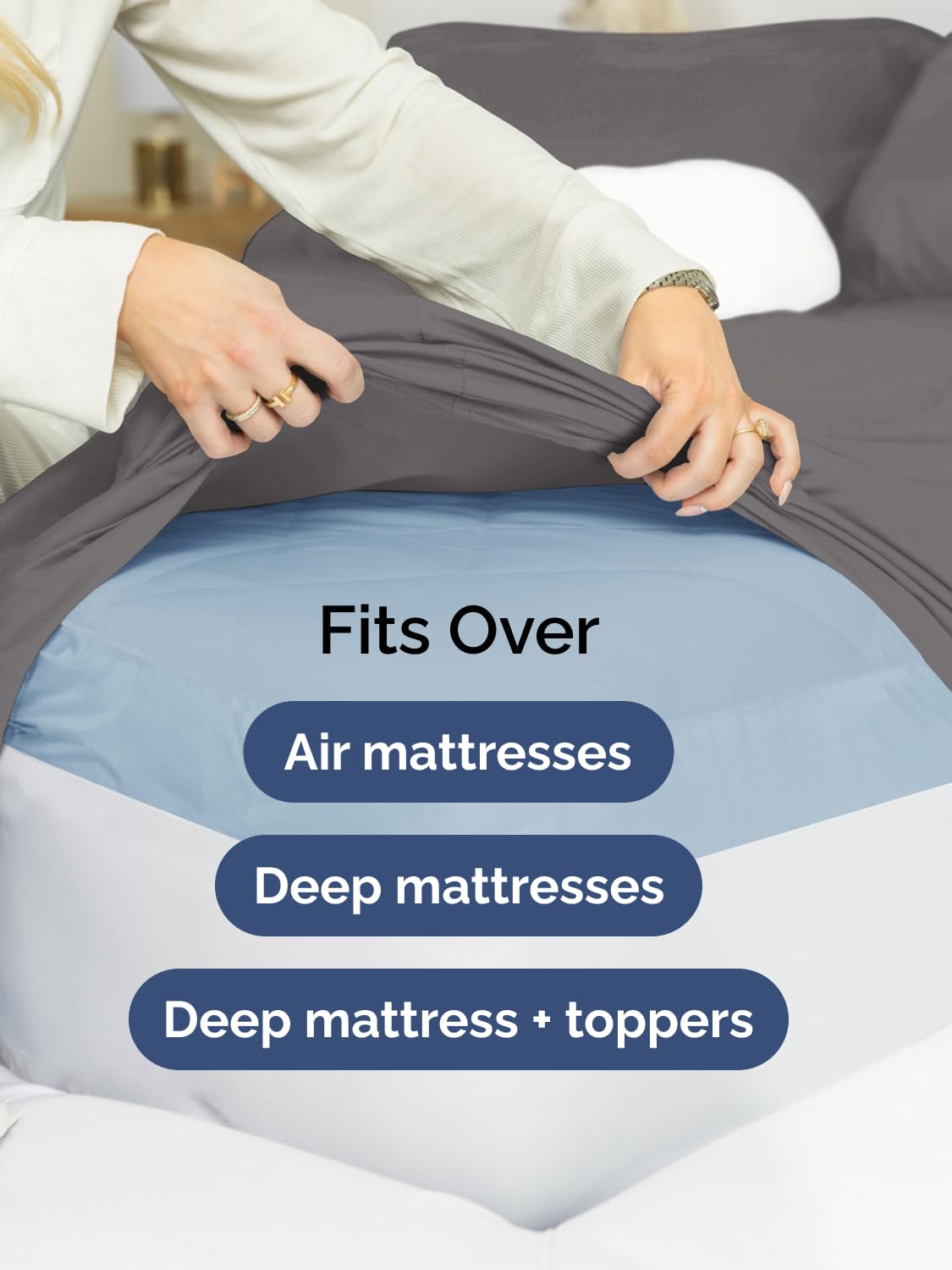 CGK Extra Deep Sheet Set - 6pc Cooling Sheets - Grey