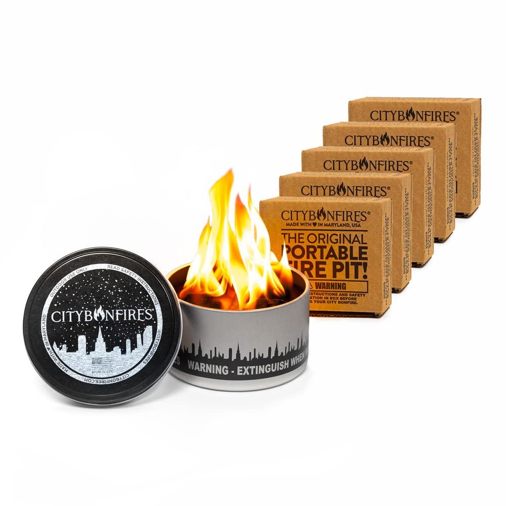 Portable Fire Pit - Mini Fire Pit, Table Top Firepit, No Wood, No Embers, 3-5 Hours of Burn Time - Food Safe for