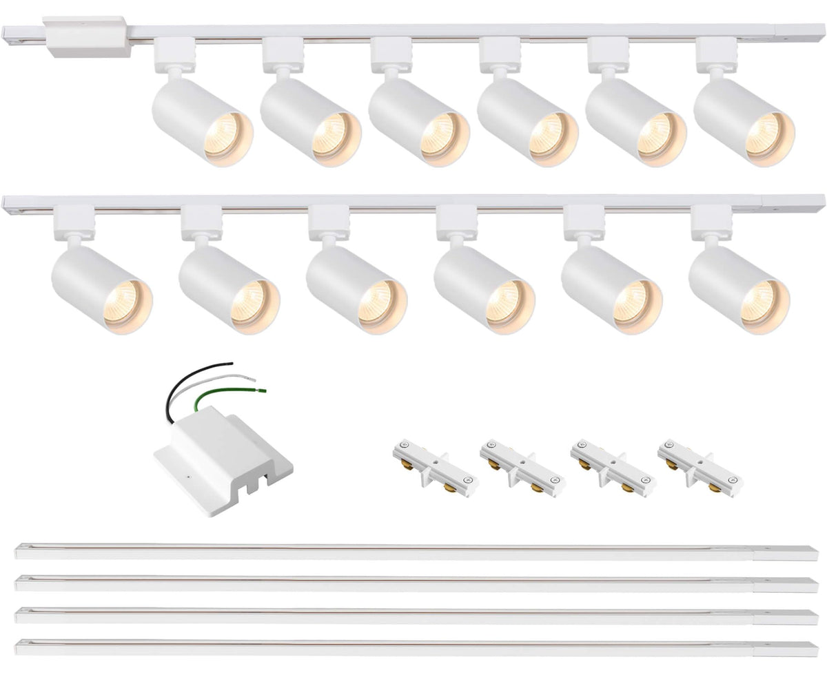 LED Track Lighting Kit with 13FT H Track Lighting Rails & Floating Canopy Connector, GU10 Track Light Kit