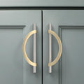 6 Pack Brushed Satin Nickel and Gold Cabinet Pulls 5 Inch(128MM) Hole Centers Kitchen Cabinet Handles Cabinet