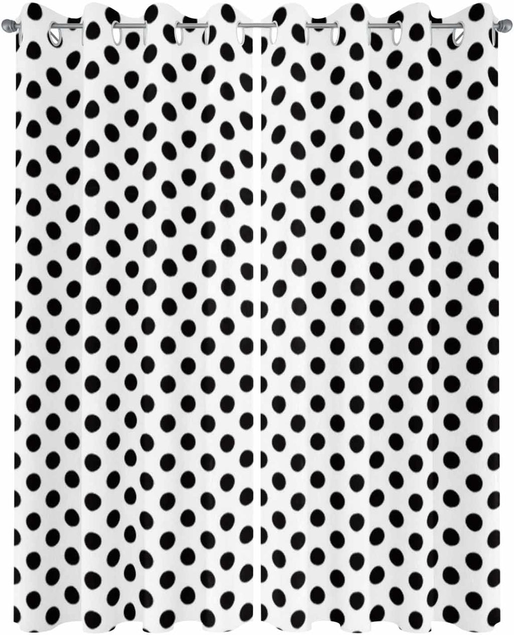Outdoor Curtains (1 Panel) Waterproof, Black White Privacy Screen Outdoor Front Porch Decor, Grommet Outside Curtains for