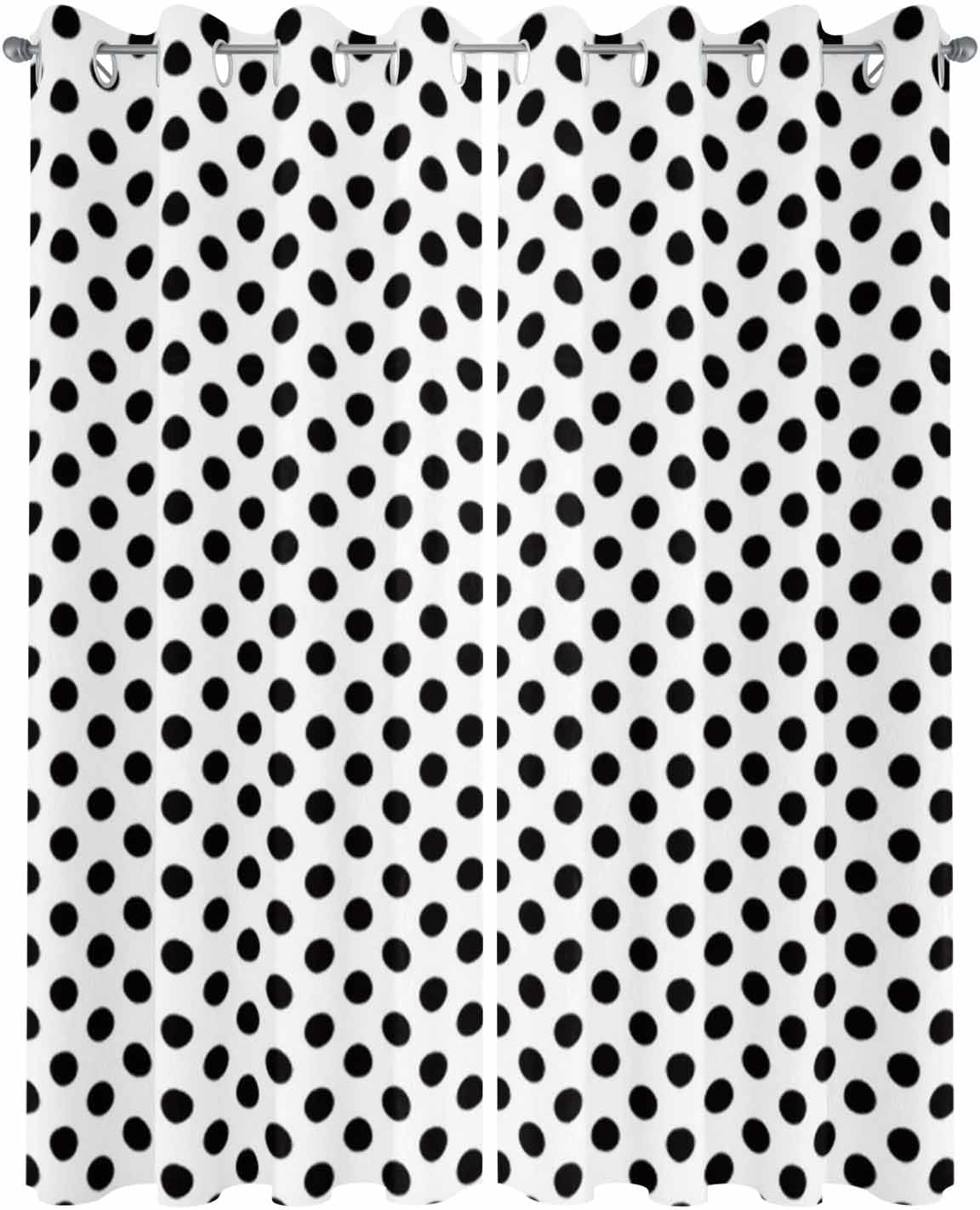 Outdoor Curtains (1 Panel) Waterproof, Black White Privacy Screen Outdoor Front Porch Decor, Grommet Outside Curtains for