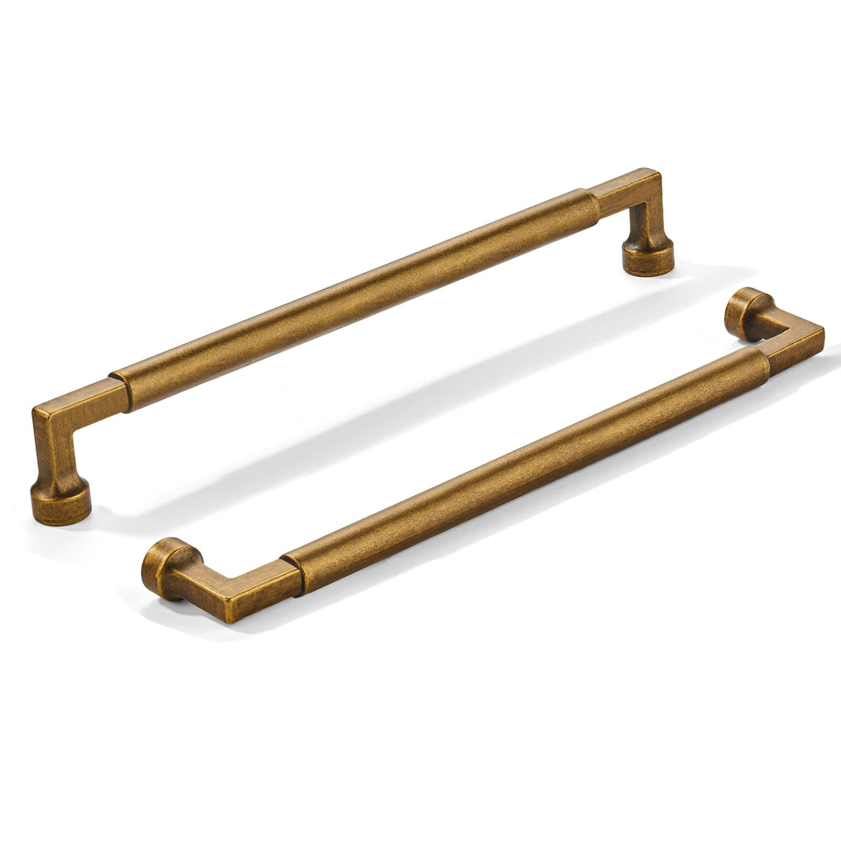 10-Pack 10-Inch(256mm) Antique Brass Cabinet Pulls,Vintage Brass Solid Handles Cabinets, Cupboards, Drawers and