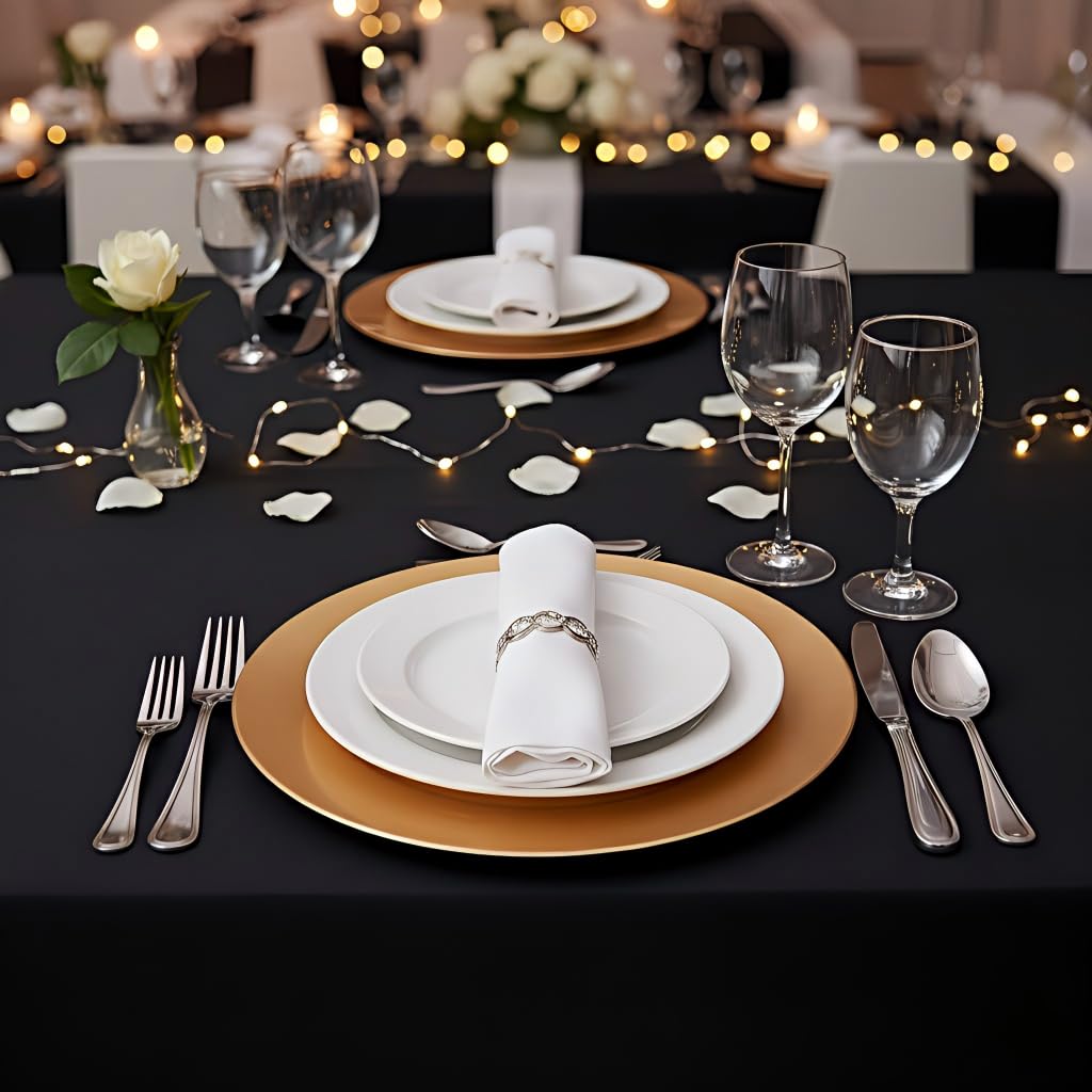 90x156 Inch Black Tablecloth for 8 Foot Rectangle Tables