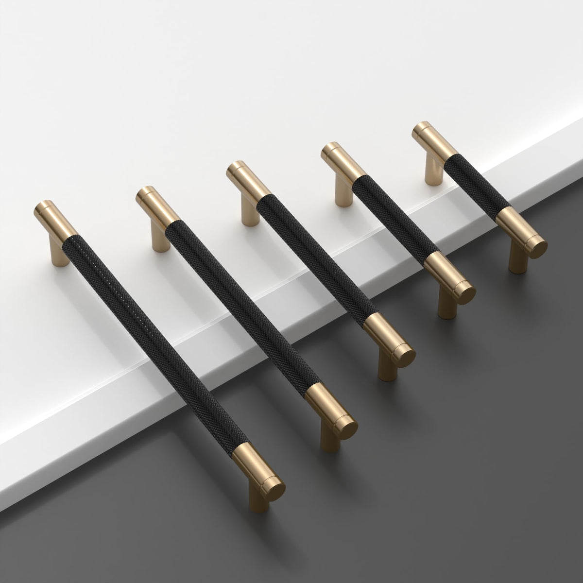 10 Pack 7.5 Inch(192mm) Matte Black Cabinet Pulls Knurled Cabinet Handles Cupboard Handles Kitchen Cabinet Hardware