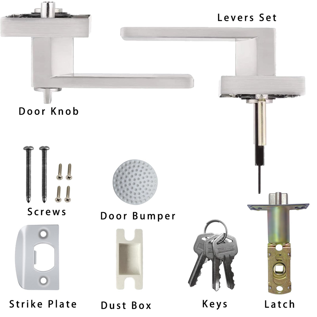2 Pack Door Handle Heavy Duty, Keyed Alike Entry Door Lever