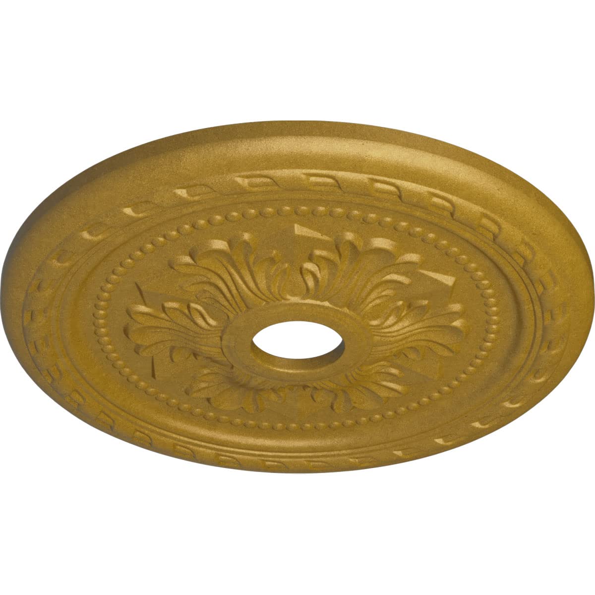 23 5/8"OD x 3 5/8"ID x 1 5/8"P Palmetto Ceiling Medallion (Fits Canopies up to 3 5/8"), Hand-Painted Pharaoh's Gold
