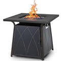 28 inch Gas Fire Pit Table with Lid and Blue Fire Glass