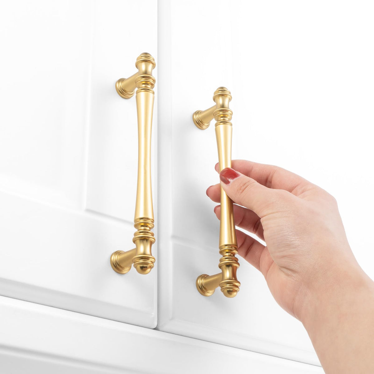 30 Pack 5 in Brushed Gold Cabinet Pulls, Gold Drawer Handles P30