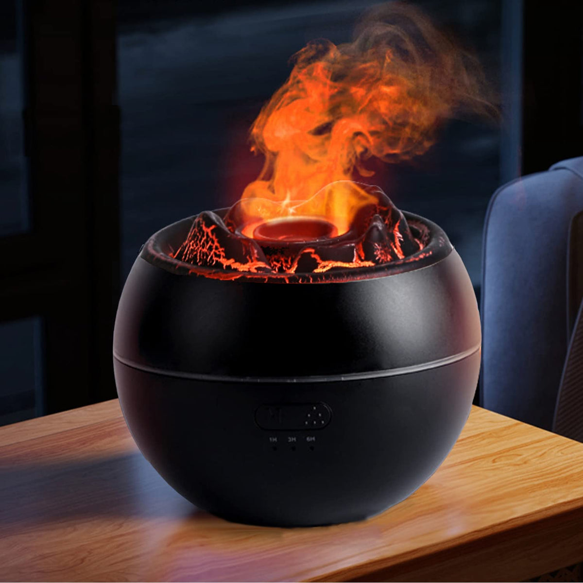 Essential Oil Diffuser, Volcano Fire Flame Aromatherapy Diffuser, 360ml Ultrasonic Cool Mist Humidifier, Scent Aroma