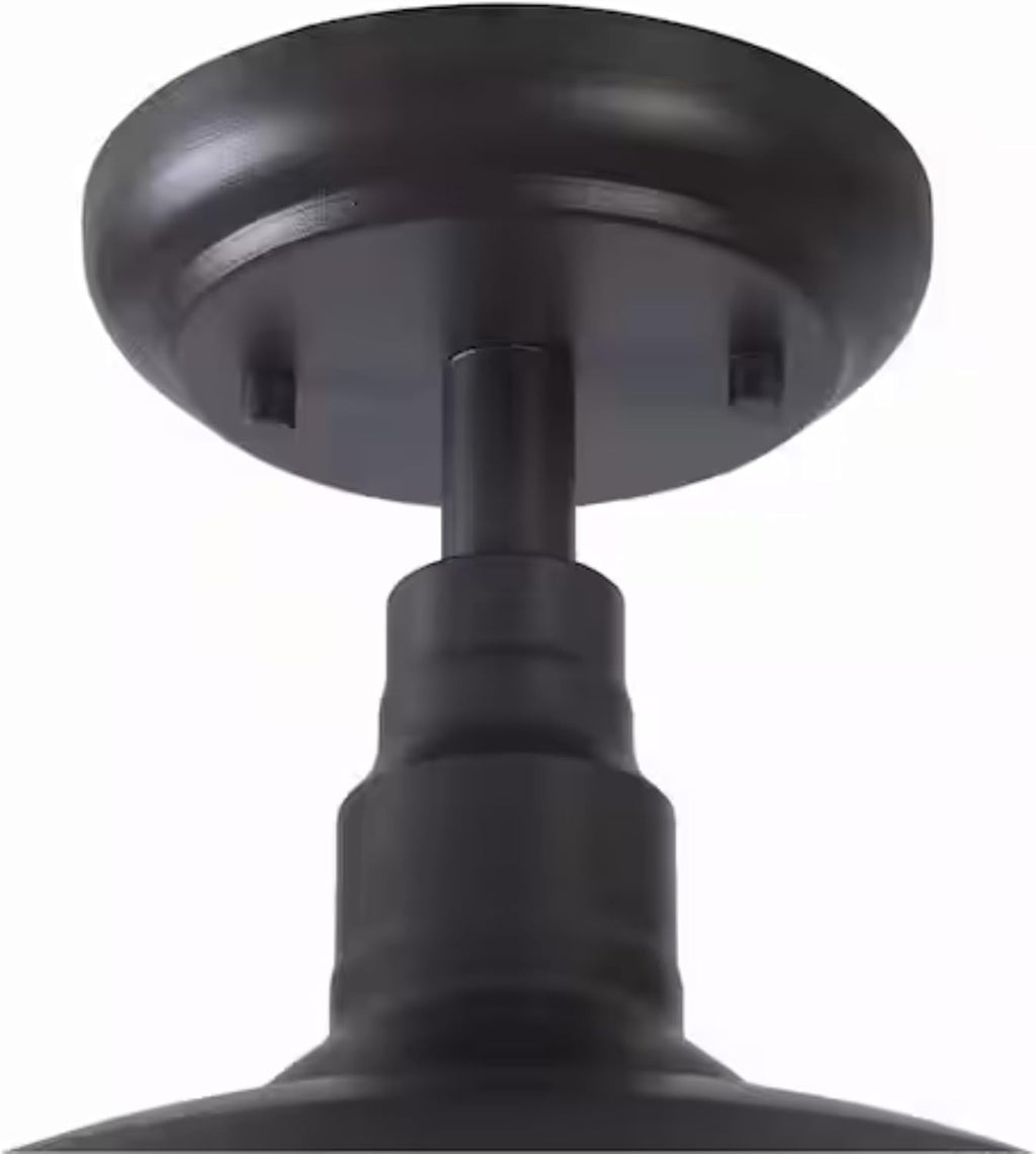 Ridge 1 Light Semi-Flush Ceiling Fixture, Brown Finish