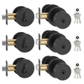 Keyed Alike Black Exterior Door Lock Set with Deadbolt 3 Pack