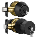 Matte Black Entry Door Locksets with Deadbolt 1 Pack