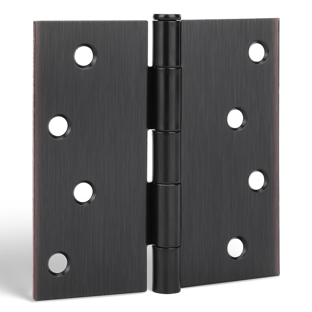 12 Pack Interior and Exterior Door Hinges, Oil Rubbed Bronze Door Hinges 4 inch x 4 inch with Square Corners