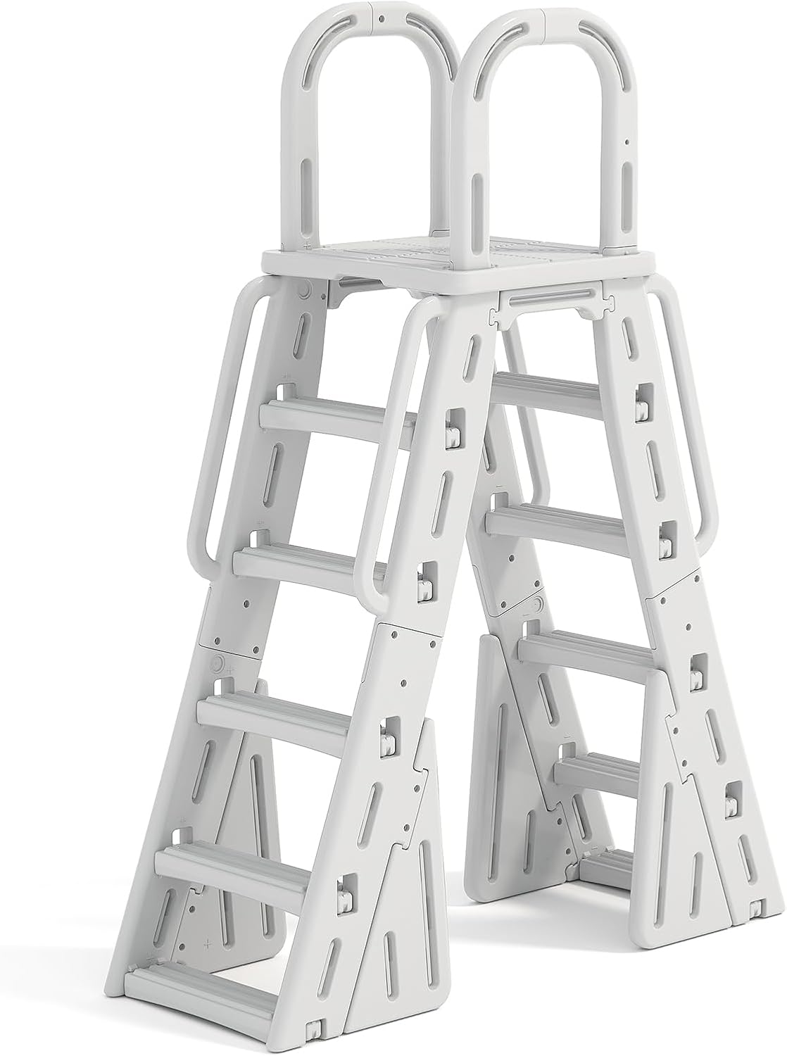 A-Frame Above Ground Pool Ladder with Anti-Slip Steps, HDPE Material | Heavy Duty Swimming Pool Steps with Safety