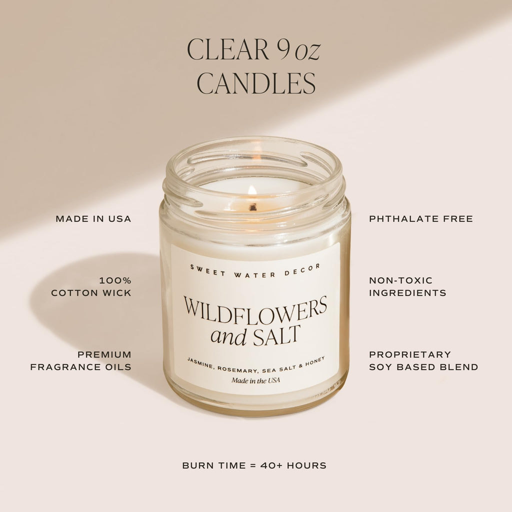 Pumpkin Spice Candle 9oz Clear Jar, Autumn Decor