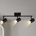 3 Light Track Lighting Fixtures Ceiling, Black LED Track Lighting Kit, Modern Kitchen Track Lights with Rotatable