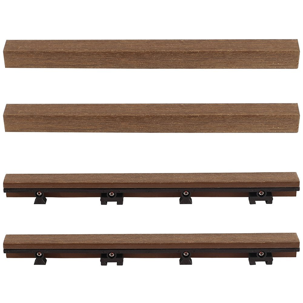 1 in. x 1 ft. Quick Deck Composite Deck Tile Straight Trim (4-Pieces/Box) (Brazilian Ipe)