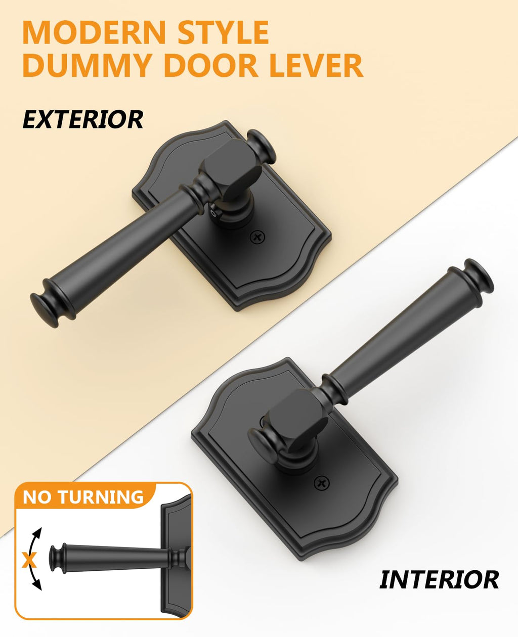 2 Pack Matte Black Dummy Interior Door Handles