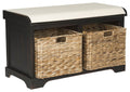 Freddy Wood Storage Bench, 33" Farmhouse Brown