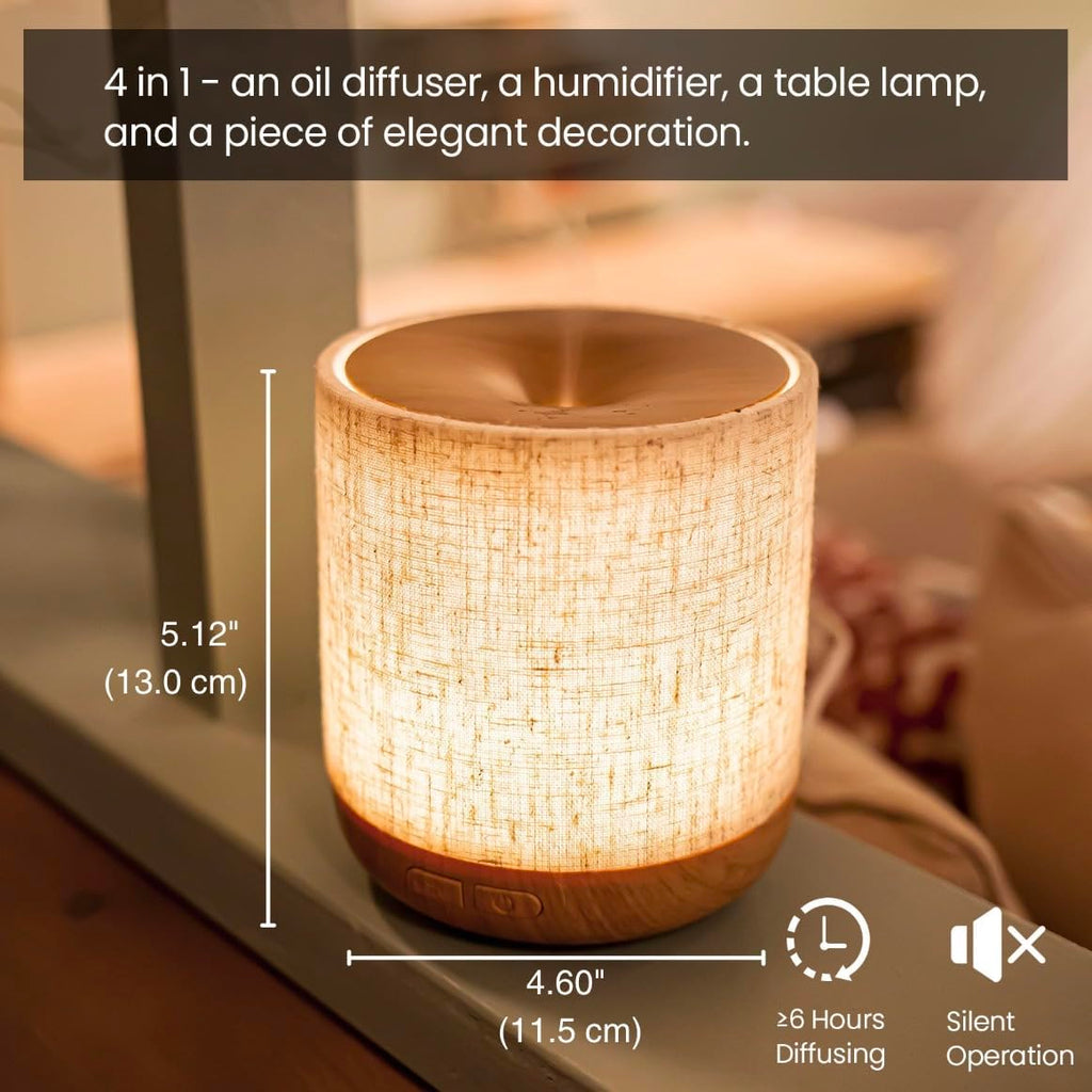 Essential Oil Diffuser with Fabric Cover and Night Lamp