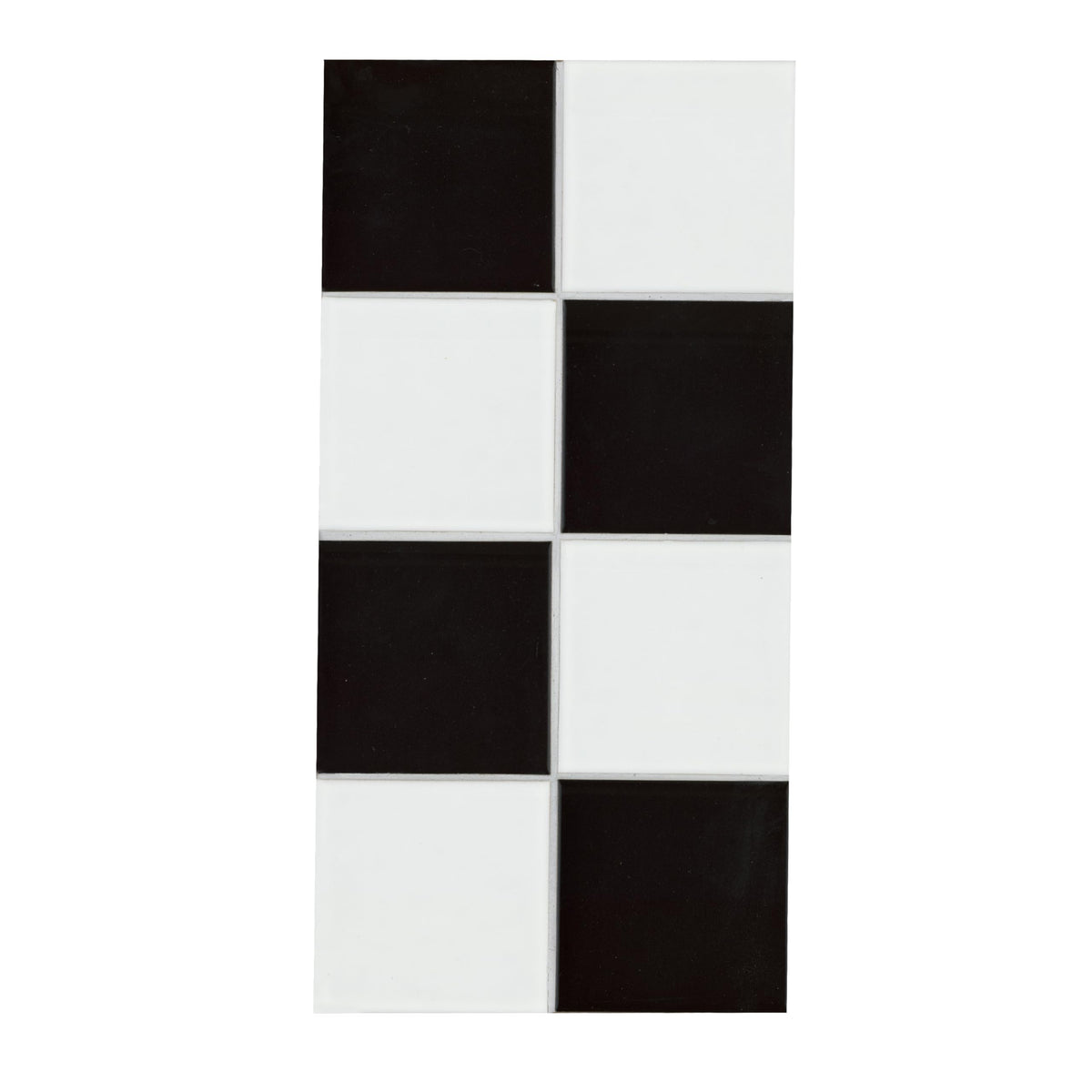 Porcelain Tile | White and Black Checkered | 8" x 16"