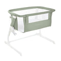 Beside MeTM Dreamer Bassinet, Organic Sage | 6-Position Height Adjustment, Mesh Wall for Air Flow & Visibility, Zip