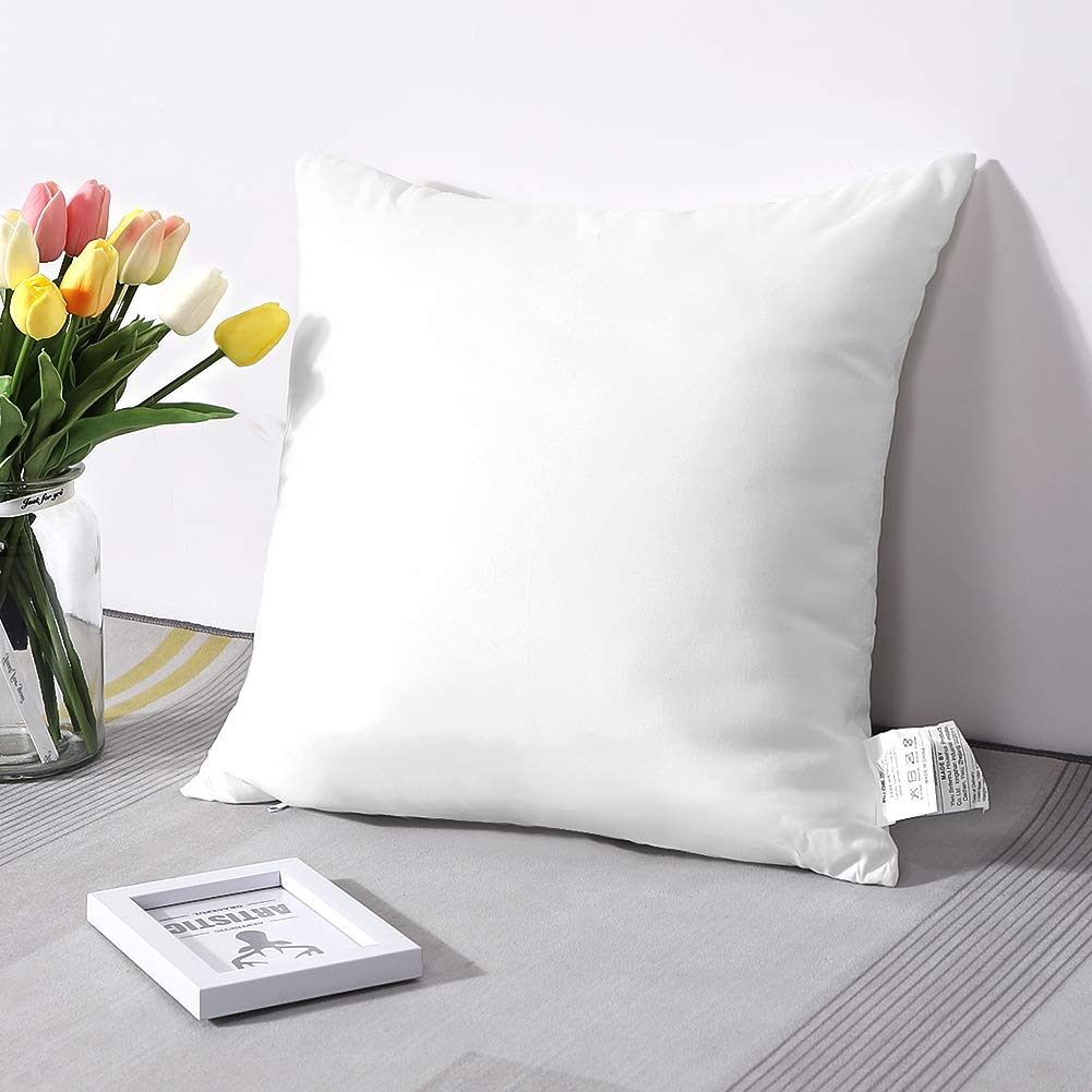 Outdoor Throw Pillow Inserts - Pack of 2 Water Resistant Cushion Inner Pads Garden Coffee House Decorative Waterproof
