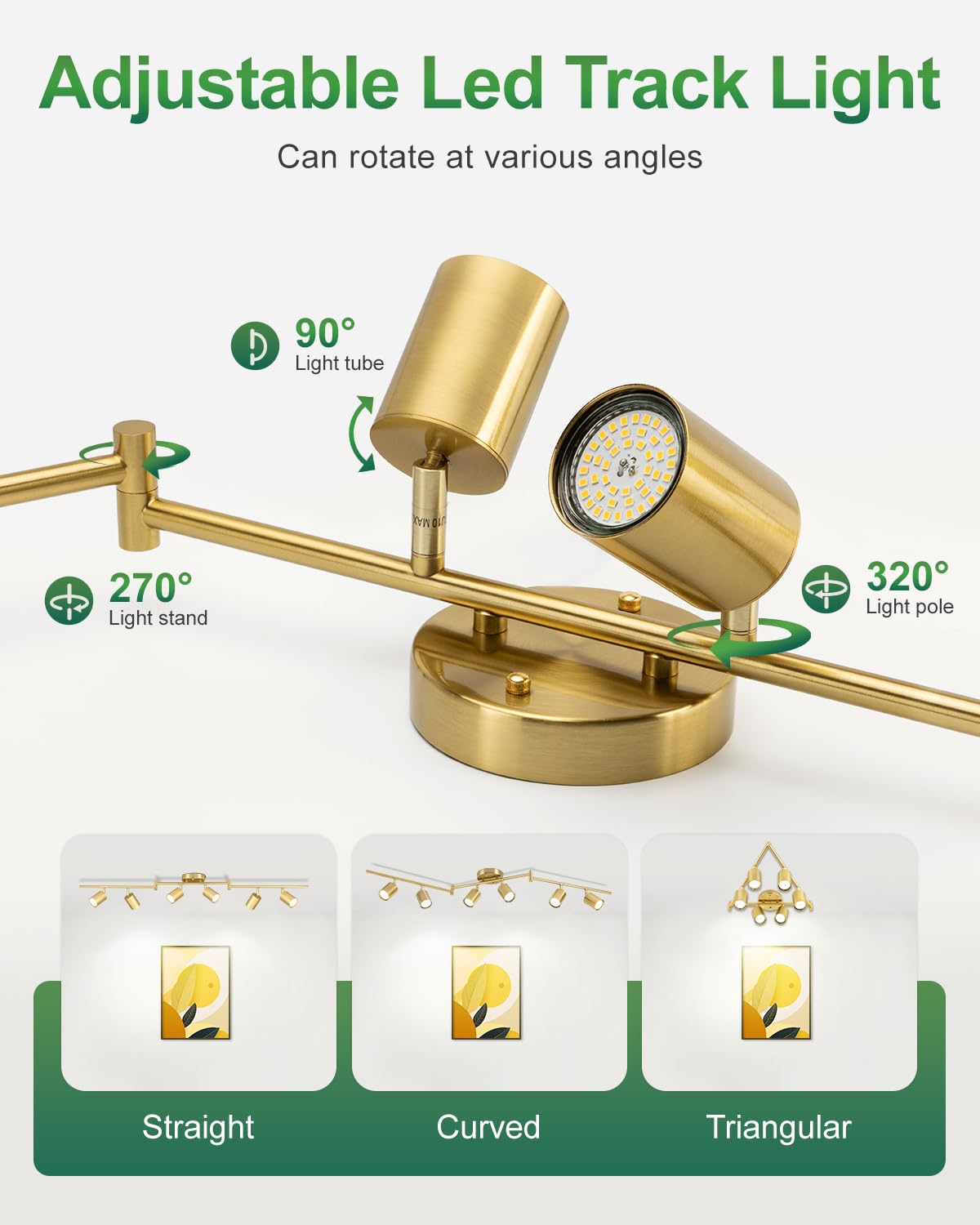 6 Ways Gold Track Lighting Fixtures Ceiling Gu10 Bulbs Not Included